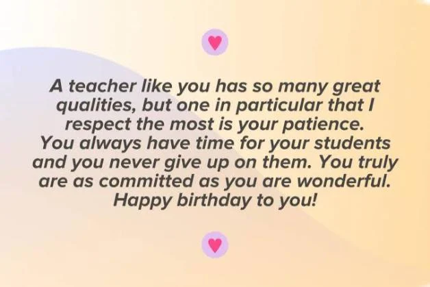 Birthday Wishes for Teacher Female