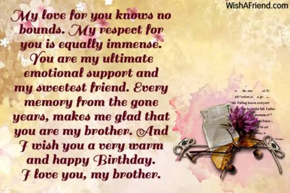 Emotional Birthday Wishes for Elder Brother