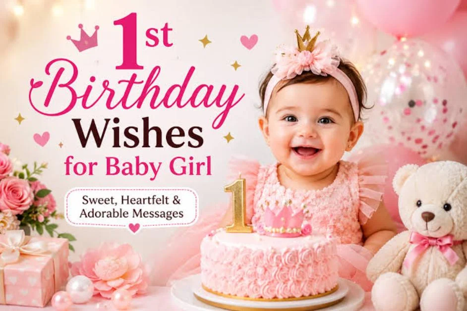 Short 1st Birthday Wishes for Baby Girl