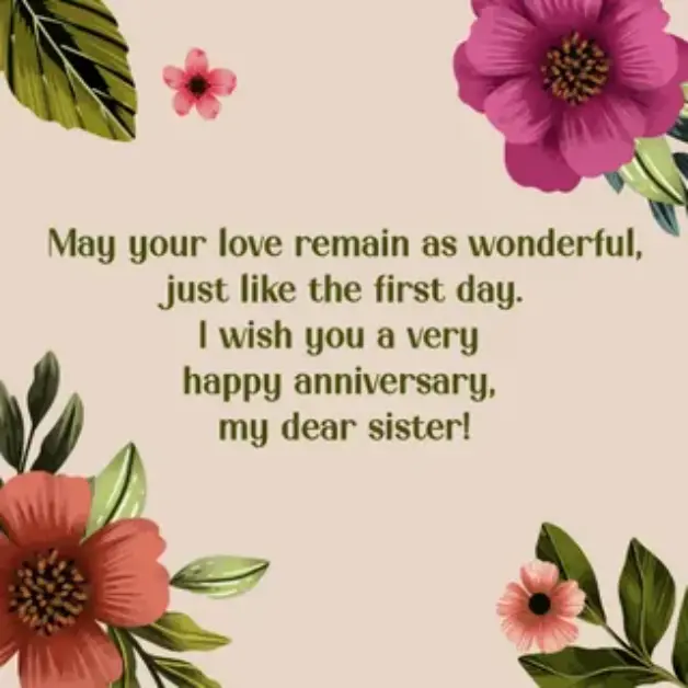 Short Anniversary Wishes for Sister